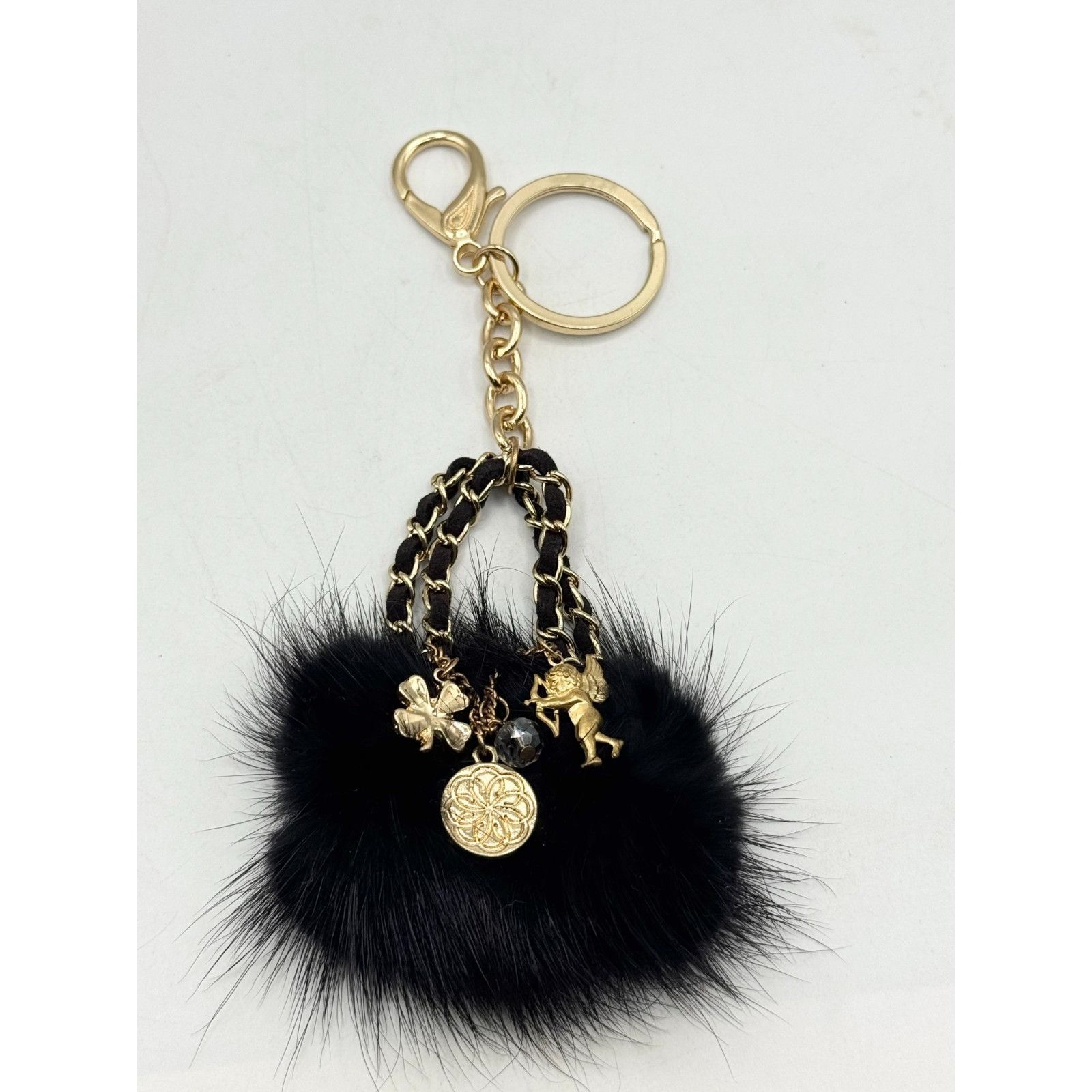 Other Genuine Rabbit fur black purse charm bag key chain Size ONE SIZE - 4 Thumbnail