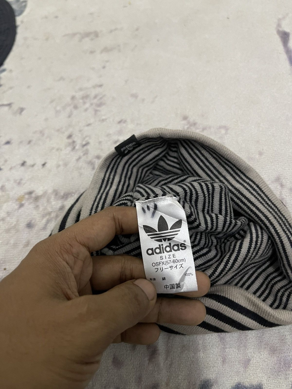 Adidas 2000s ADIDAS TREFOIL STRIPES BEANIE HAT Size ONE SIZE - 6 Thumbnail