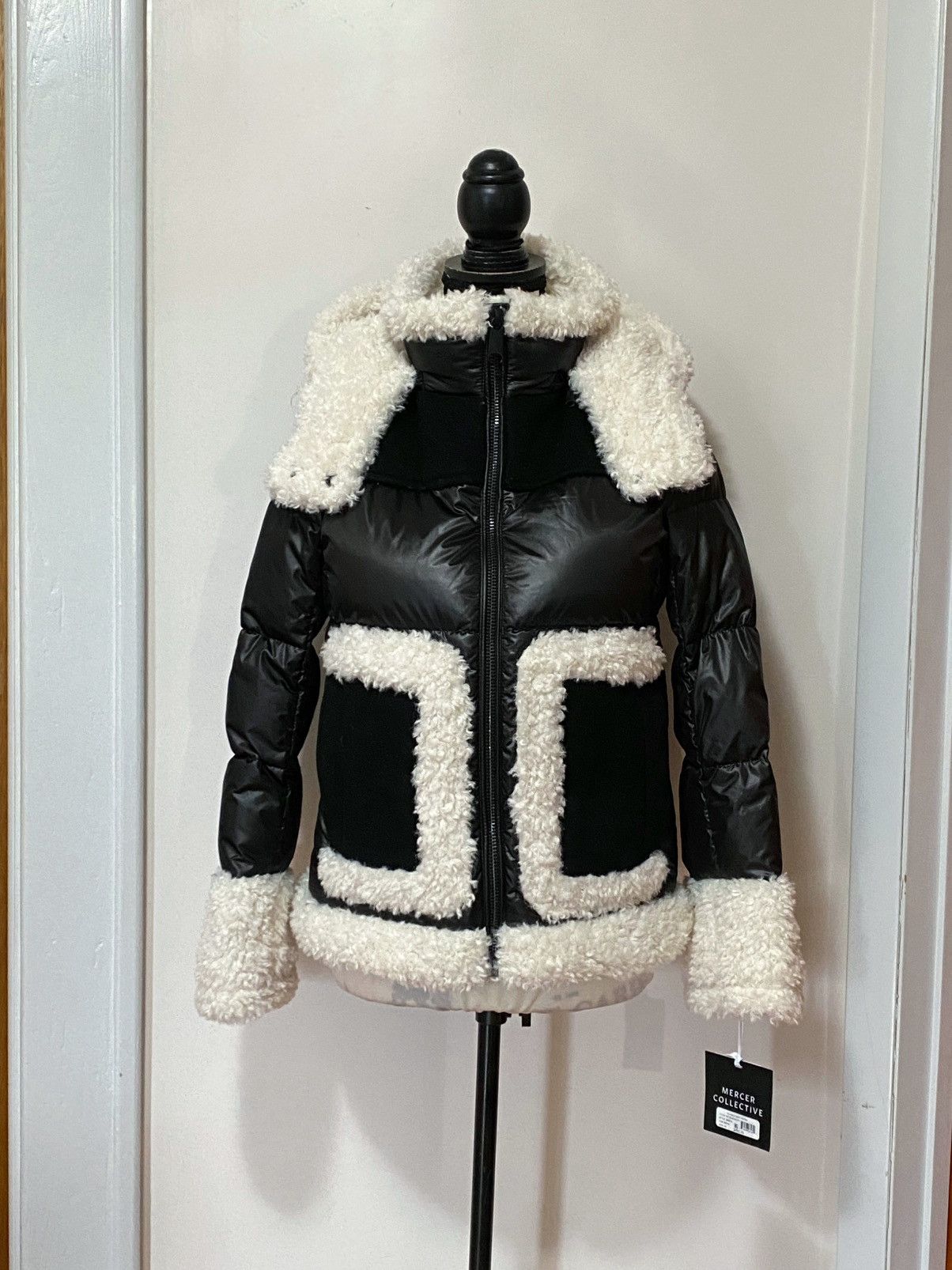 Mercer Collective Dana Mixed-Media Hooded Down Coat size XS