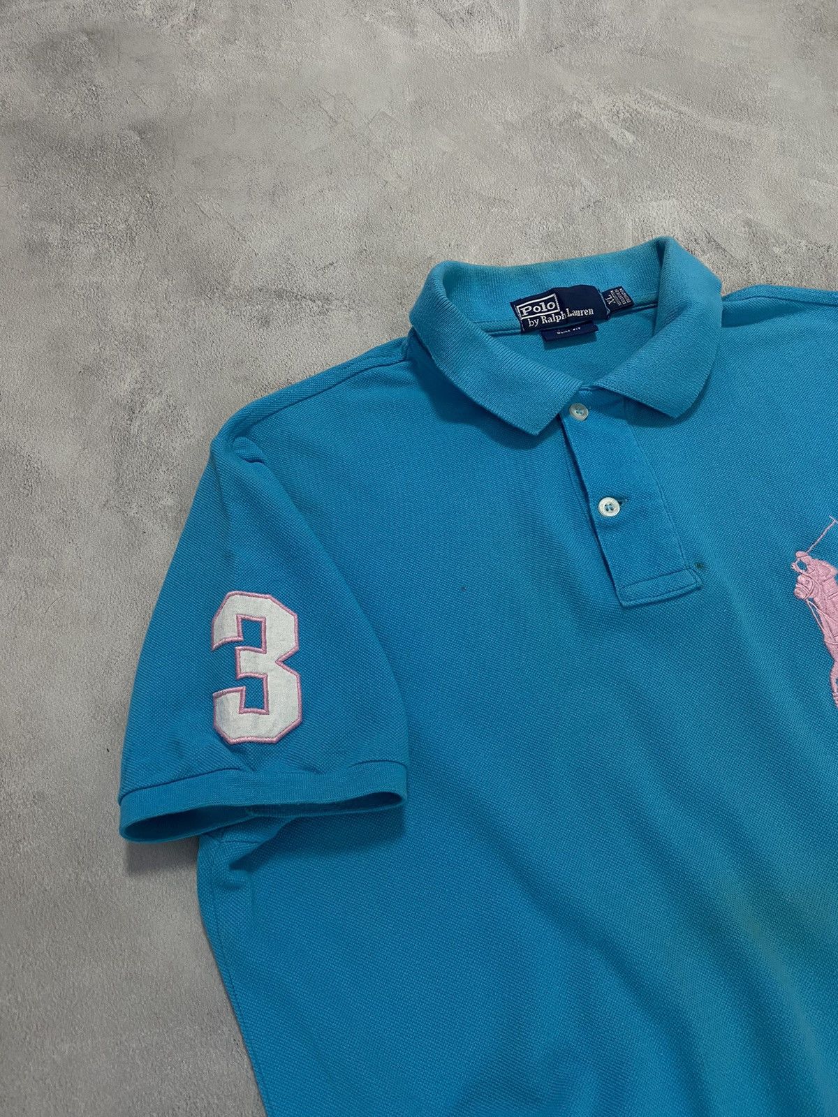 Polo Ralph Lauren × Ralph Lauren × Vintage 🩵 Vintage Shirt Polo Ralph Lauren 3 / Big Horse Knit Logo Size US XL / EU 56 / 4 - 3 Thumbnail