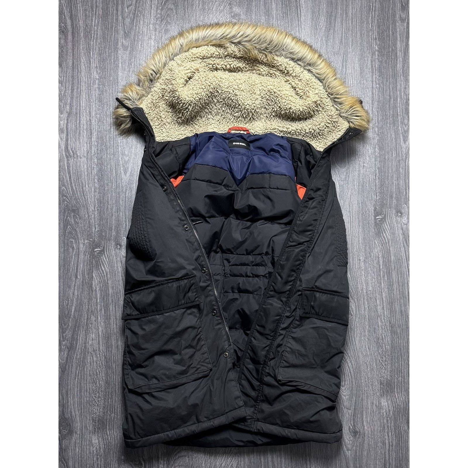 Diesel × Vintage Diesel Zip Fur Hoodie Parka Ifsixwasnine Lgb Style Size US L / EU 52-54 / 3 - 12 Thumbnail