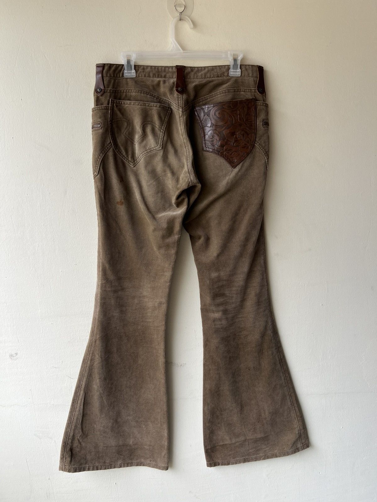 Obelisk Vintage Obelisk Corduroy Leather Super Flare Stains Jeans Size US 32 / EU 48 - 18 Thumbnail