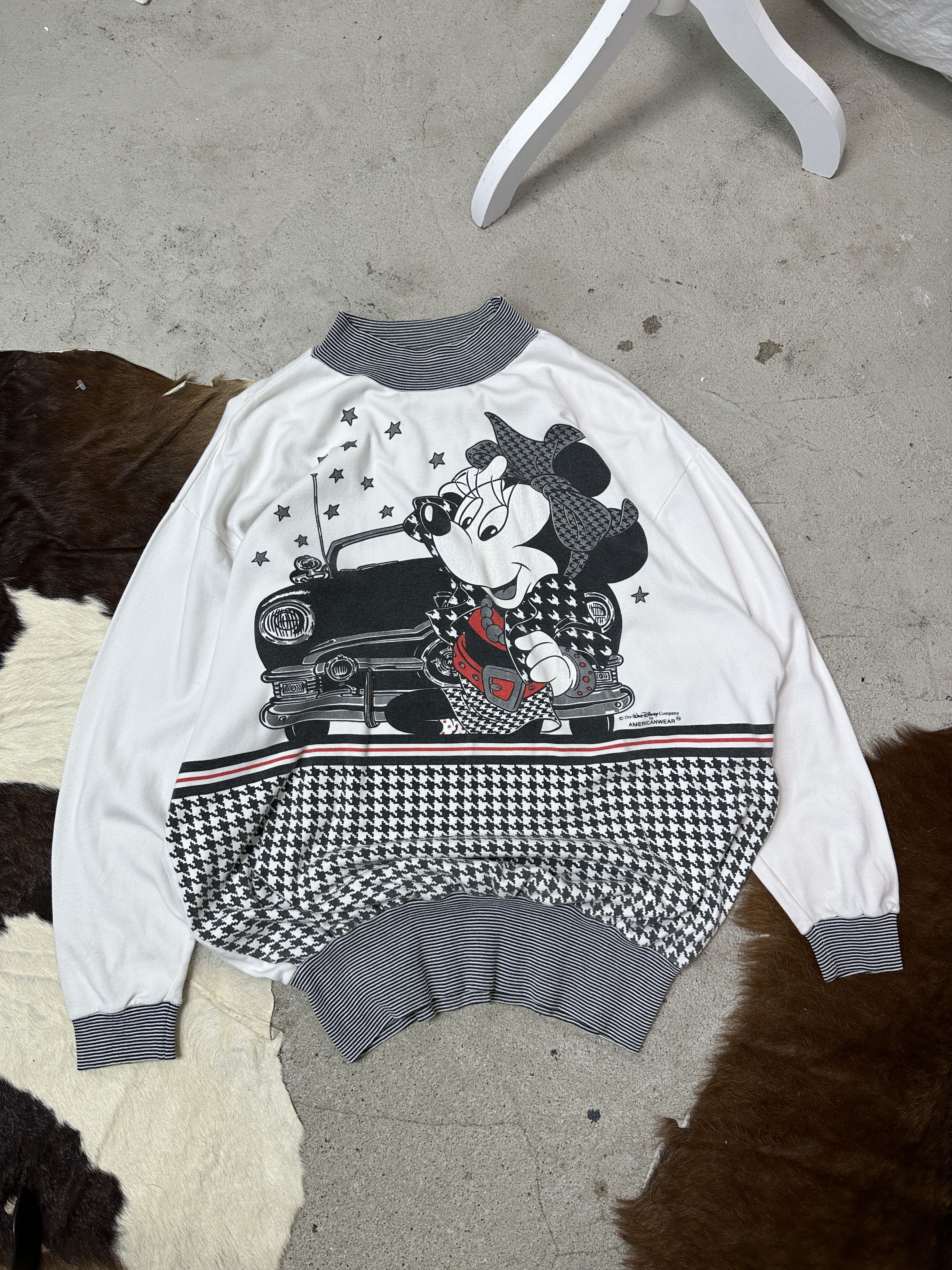 Vintage Vintage Old School Houndstooth Mickey Mouse Sweatshirt 80s Size US M / EU 48-50 / 2 - 2 Thumbnail