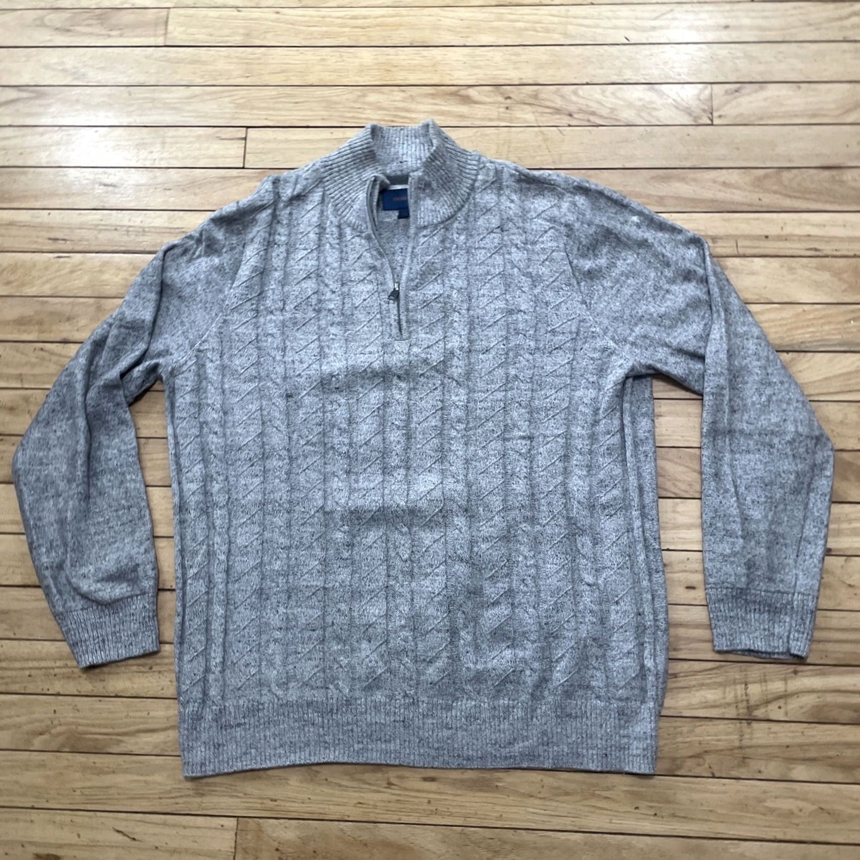 Vintage FAIRLANE Cable Knit Sweater Men L Gray Quarter Zip 1/4 Business Golf Capsule Sweater Pullover Clothing Mens Gray Size US L / EU 52-54 / 3 - 3 Thumbnail