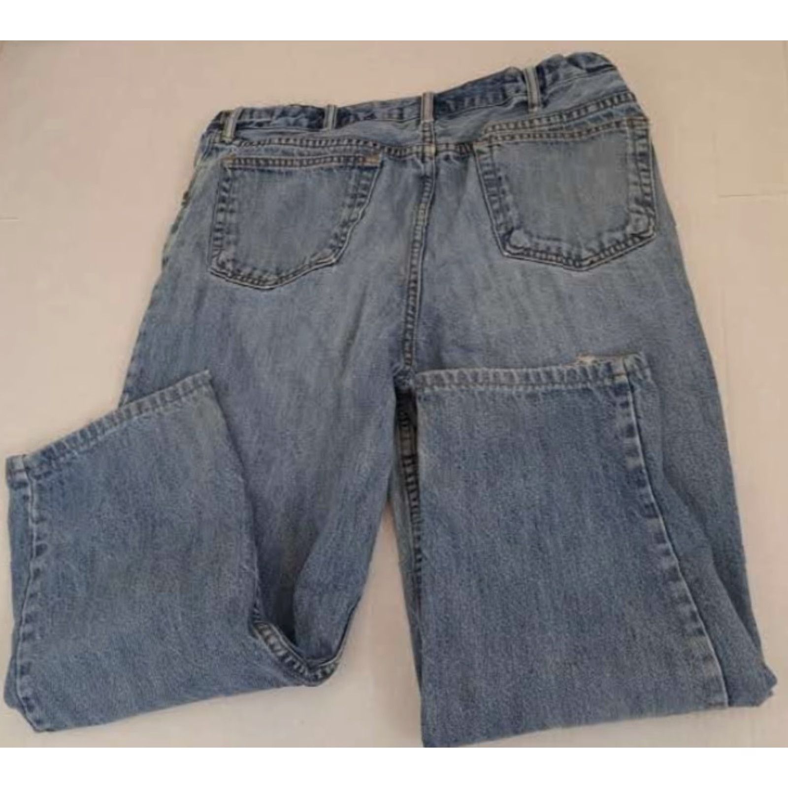 Lands' End VINTAGE Lands' End Jeans Denim Blue 35 Mens Regular 30 Inseam 5-Pocket Cotton Work Straight Pants Sized 35 Blue Size US 35 - 7 Thumbnail