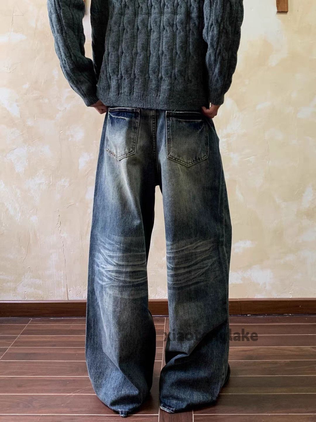 Jean xtl washed faded loose baggy flared yuppie jeans Size US 28 / EU 44 - 8 Thumbnail
