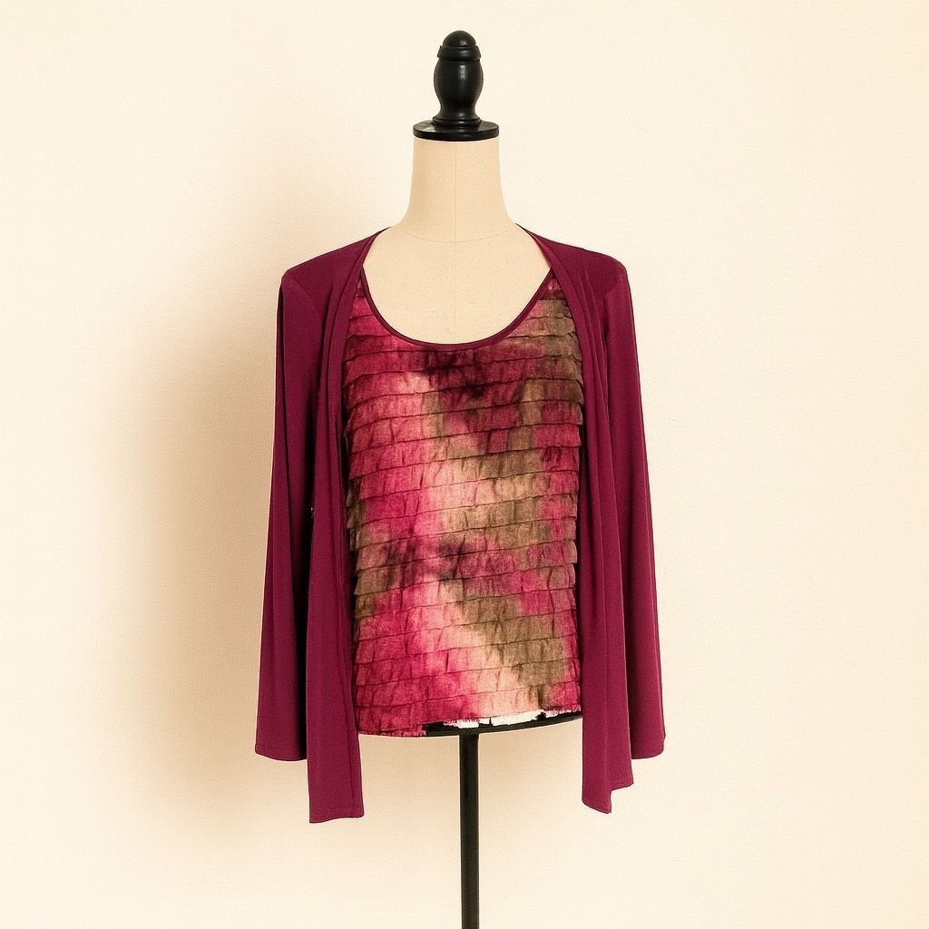 Other Notations Women’s Size M Ruffle Front Draped Blouse Multicol Size M / US 6-8 / IT 42-44 - 1 Thumbnail
