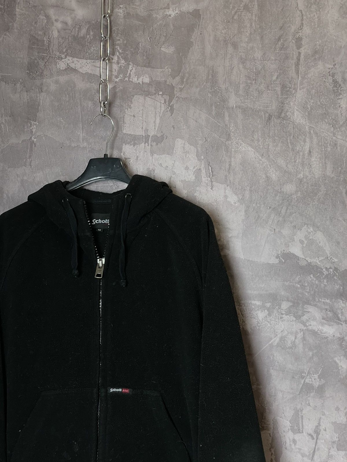 Schott Vintage 90s Schott Fleece Zip Hoodie Sherpa Jacket Size US M / EU 48-50 / 2 - 6 Thumbnail