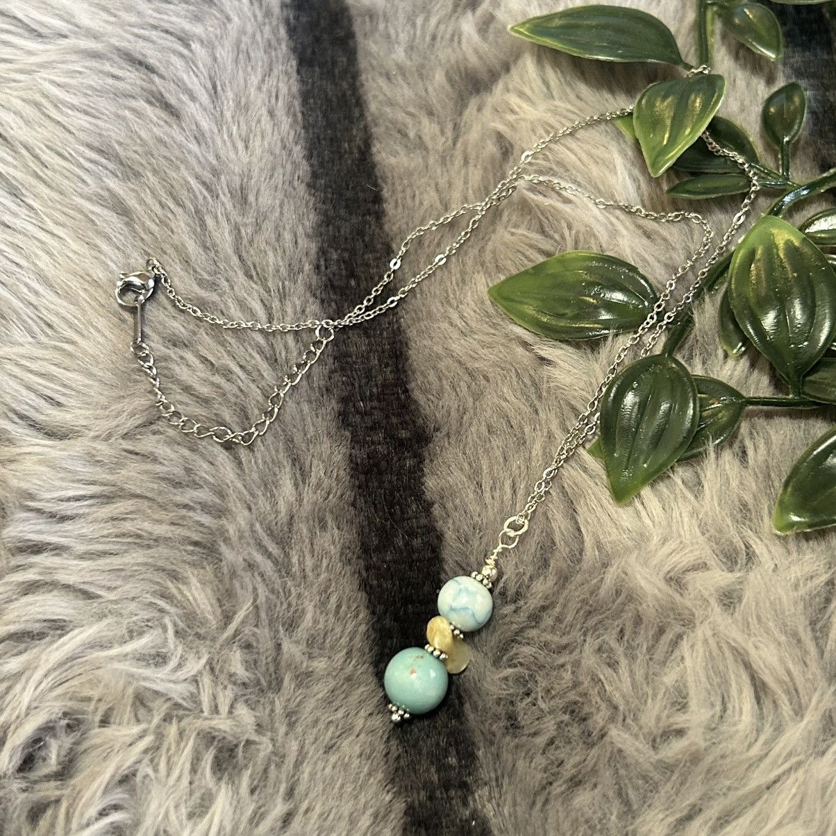 Handmade Handcrafted vintage bead drop pendant on chain necklace Size ONE SIZE - 6 Thumbnail