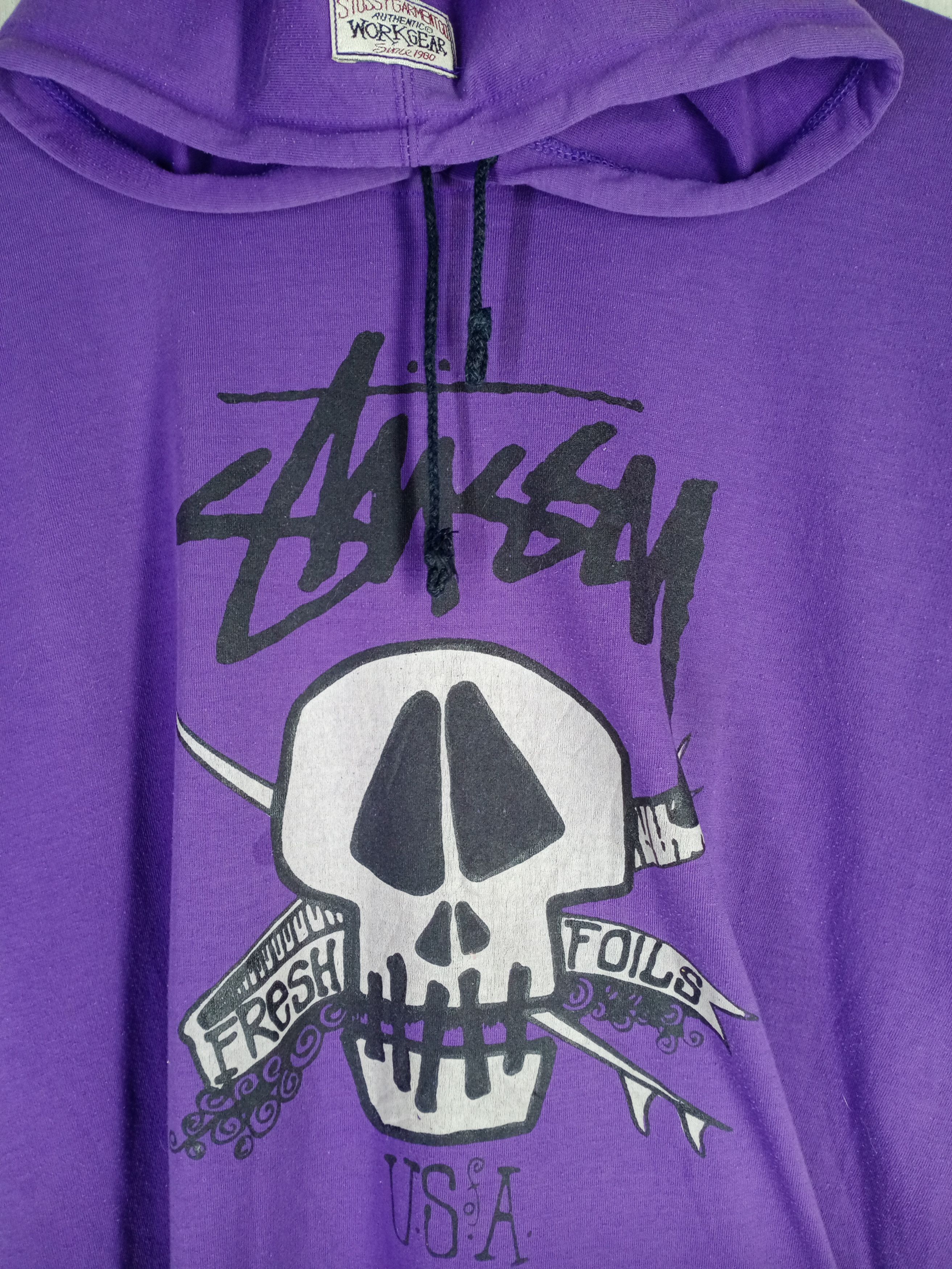 Stussy Rare Vintage 80s Stussy Garment Work Gear Hoodie Tshirt Size US XL / EU 56 / 4 - 4 Thumbnail