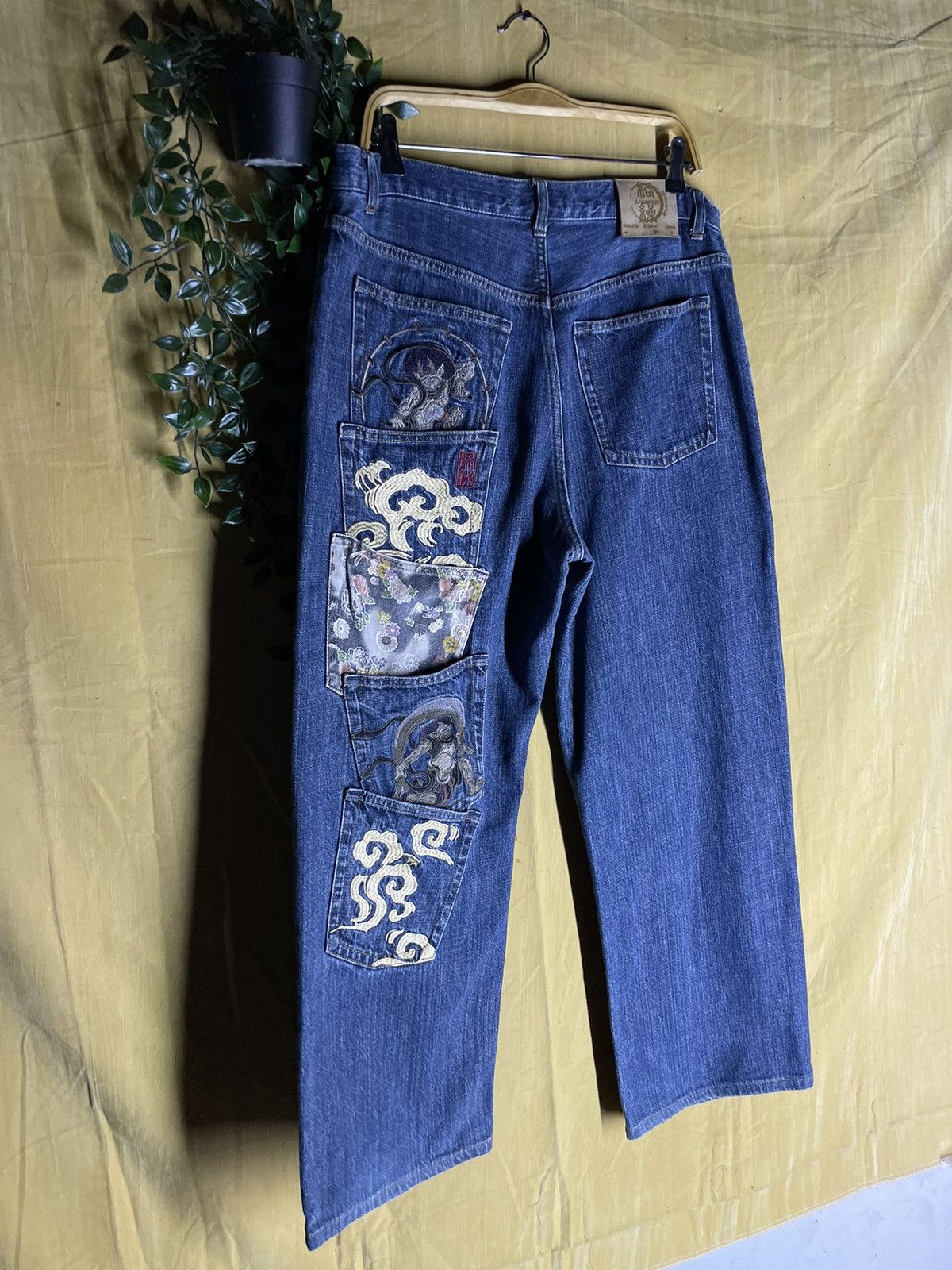 Hysteric Glamour A42 Vintage KaraKuri Japan Multi Pocket Genis Embroidered Size US 35 - 5 Thumbnail