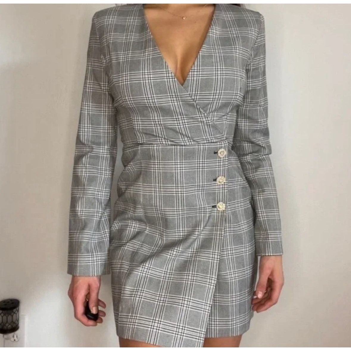 Zara ZARA BLOGGER FAVORITE PLAID BLAZER DRESS Size M / US 6-8 / IT 42-44 - 7 Thumbnail