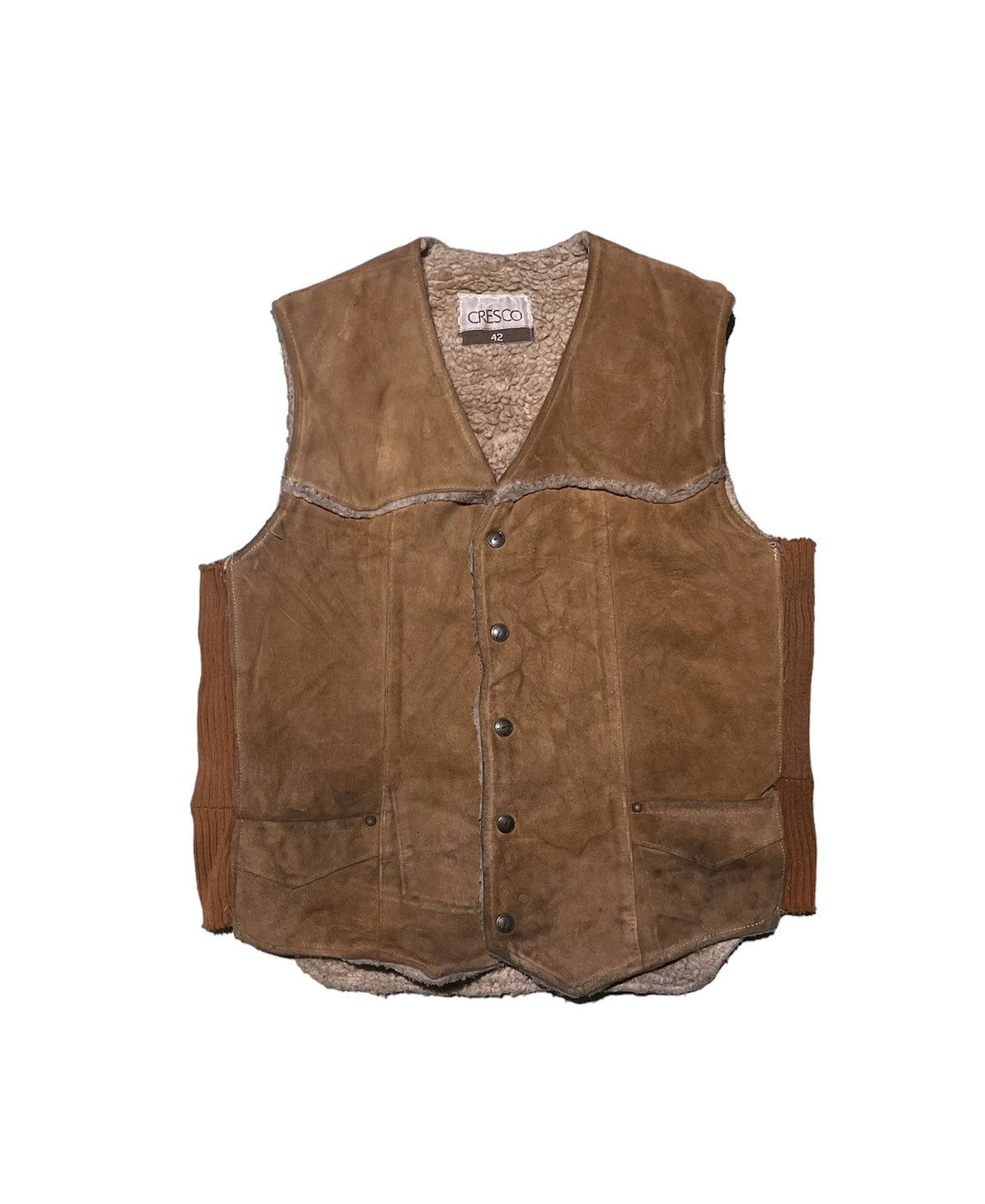 Leather VINTAGE CRESCO LEATHER BIKER VEST JACKET Size US M / EU 48-50 / 2 - 1 Thumbnail