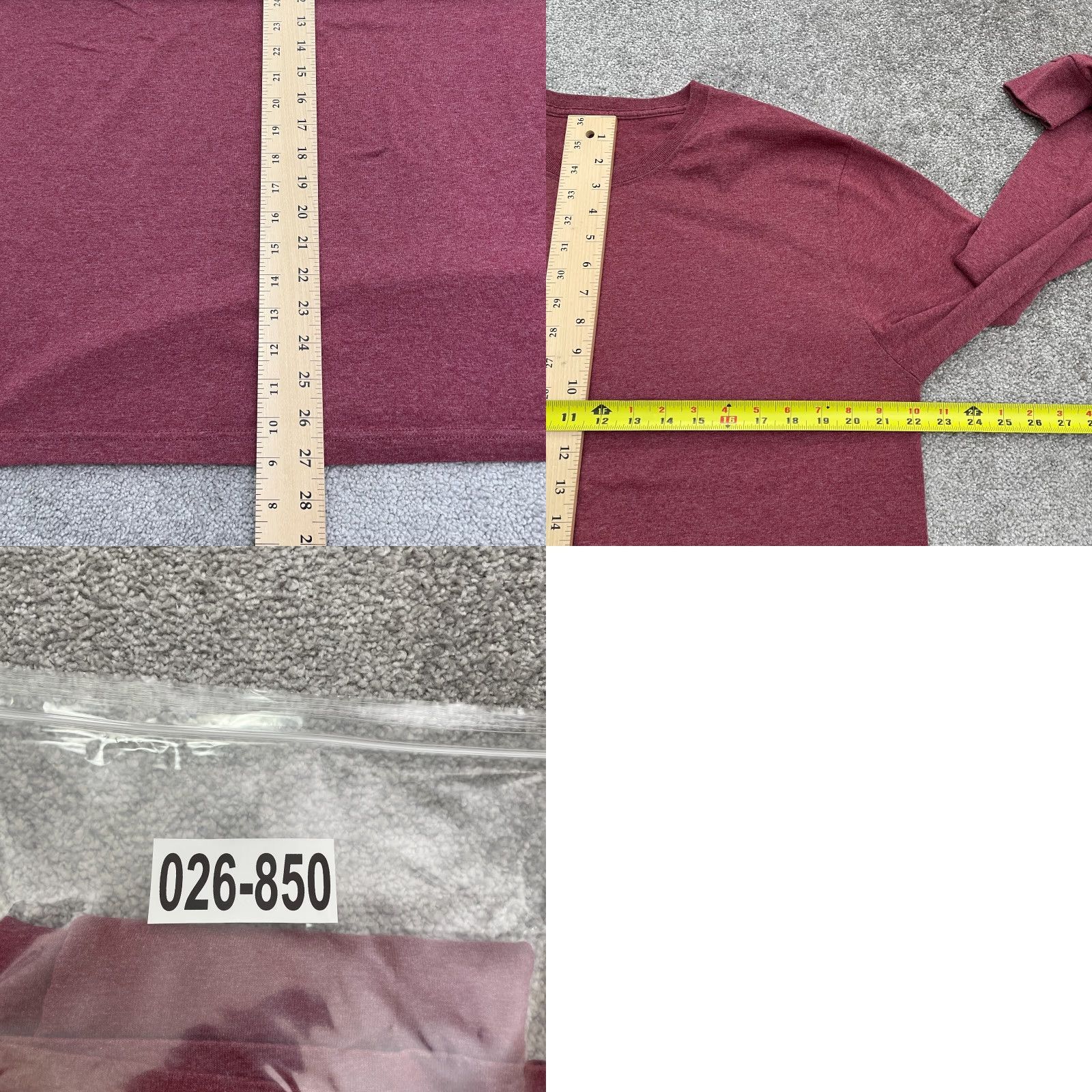 Jerzees VINTAGE? No. Jerzees Basic Long Sleeve T-Shirt Mens Large Red Crew Neck Cotton Casual Tee Top Size US L / EU 52-54 / 3 - 8 Thumbnail