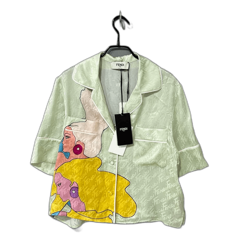 Fendi Fendi Graffiti Print Short Sleeve Shirt Size M / US 6-8 / IT 42-44 - 1 Thumbnail