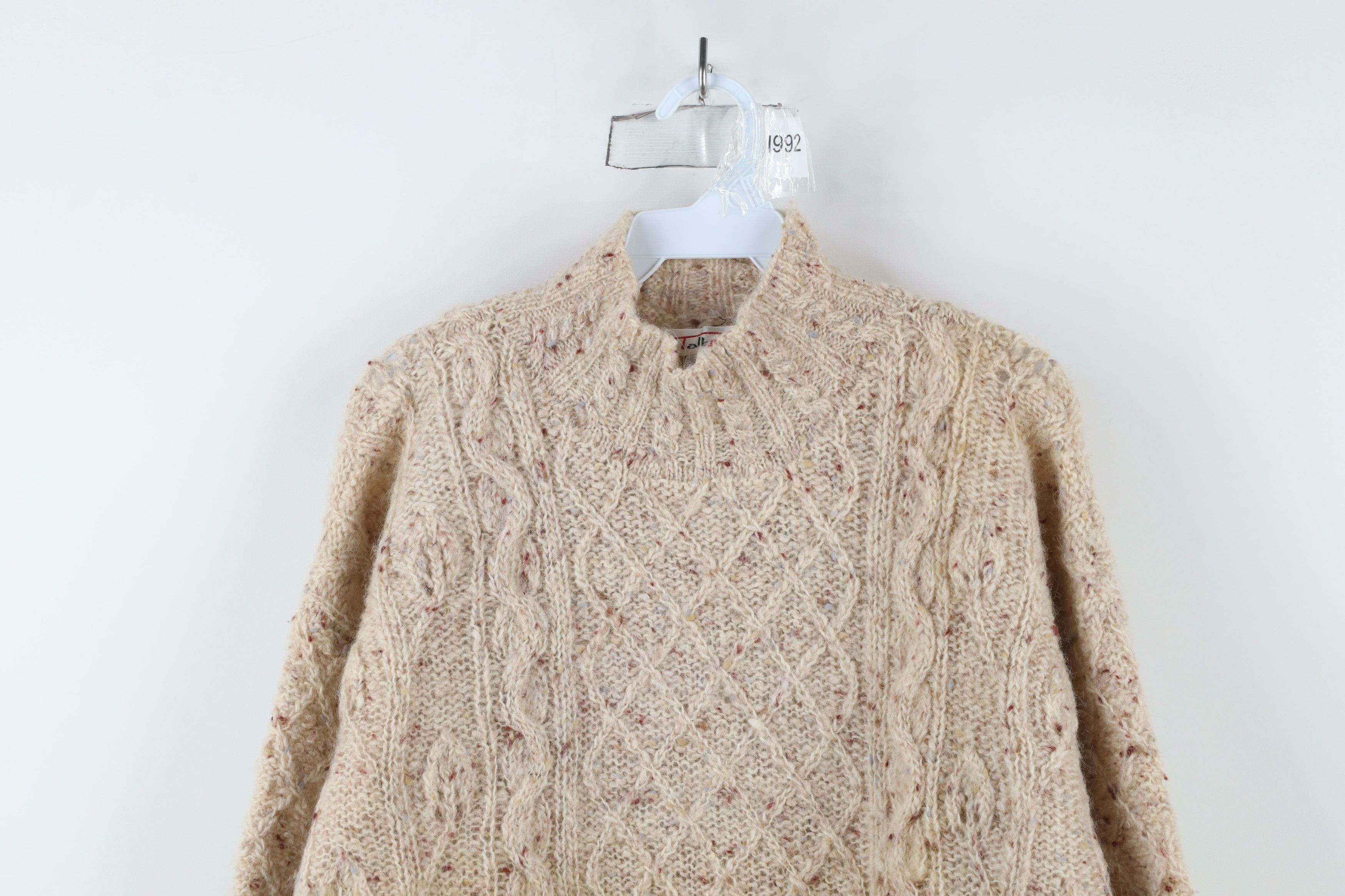 Vintage Vintage 90s Streetwear Embroidered Leaf Fisherman Sweater Size M / US 6-8 / IT 42-44 - 2 Thumbnail