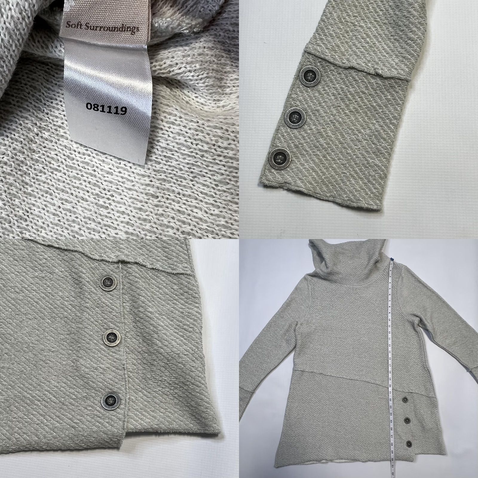 Soft Surroundings Soft Surroundings Sweater Womens Large Green Langley Cowl Neck Button Tunic New Size L / US 10 / IT 46 - 8 Thumbnail