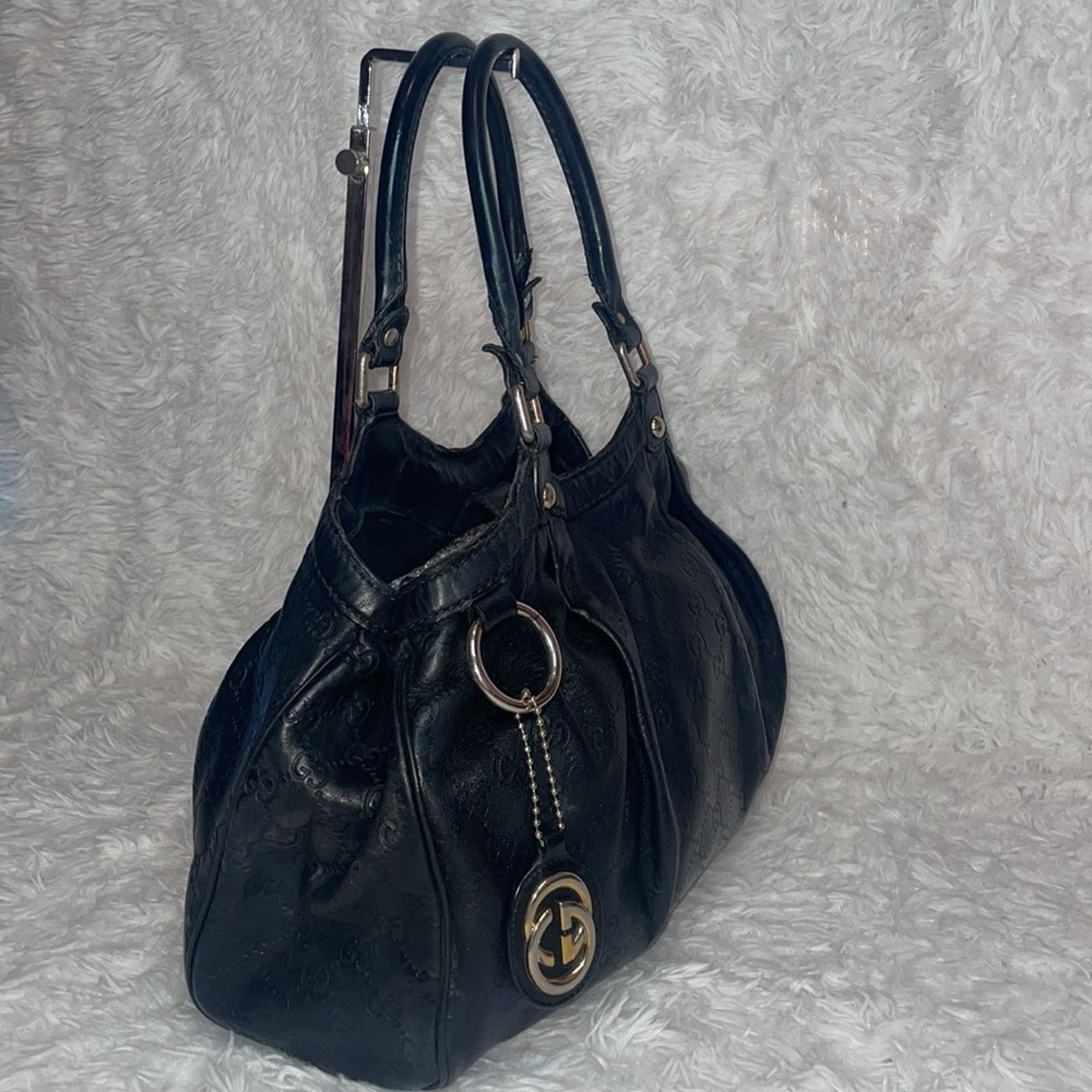 Gucci Gucci Sukey Guccissima GG Medium Tote Black 211944 Size ONE SIZE - 4 Thumbnail