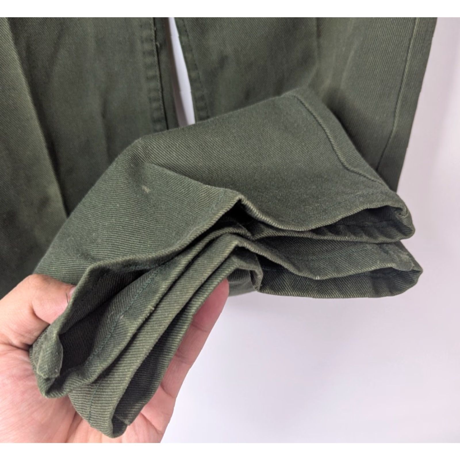 Levi's Vintage Levi's 517 Sta-Prest Men’s Pants 29x30 Green Chino 70s Talon Distressed Size US 29 - 5 Thumbnail