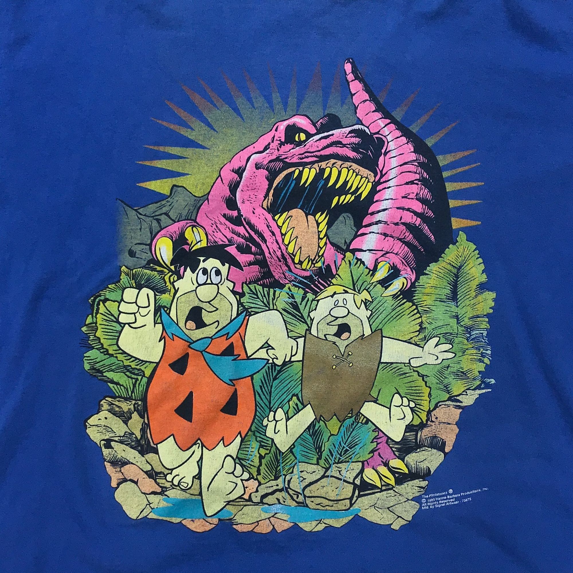Other Vintage The Flintstones 1993 Dino Big Print Blue T-Shirt Size US XL / EU 56 / 4 - 2 Thumbnail