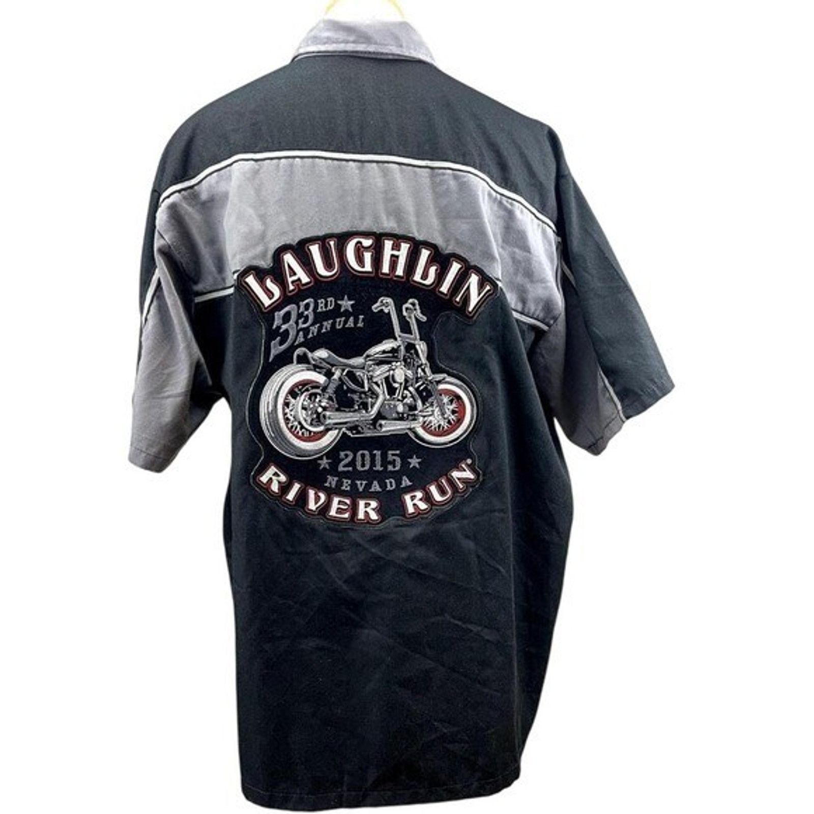 Vintage BIKER CLOTHING Mens (L) Mechanic Button Shirt Embroidered Size US L / EU 52-54 / 3 - 1 Thumbnail