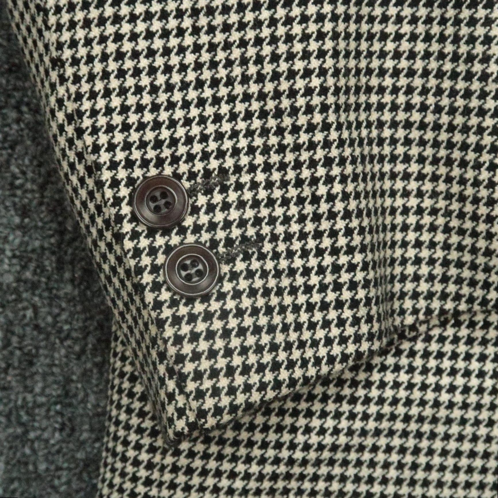 Canali VINTAGE Canali Blazer Mens 40 Beige Proposta Houndstooth Wool Silk Sport Coat Italy Size 40R - 4 Thumbnail
