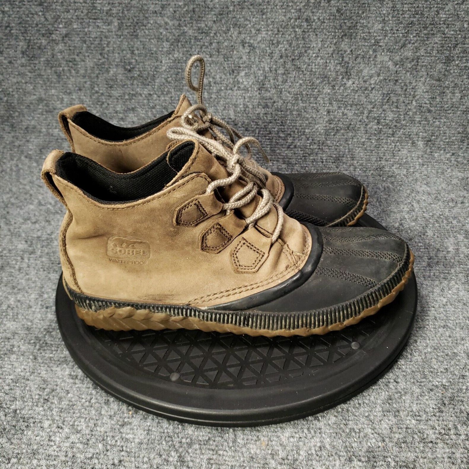 image of Sorel Out N About Plus 1809121245 Rain Duck Boots Womens 8 Tan Black Waterproof in White
