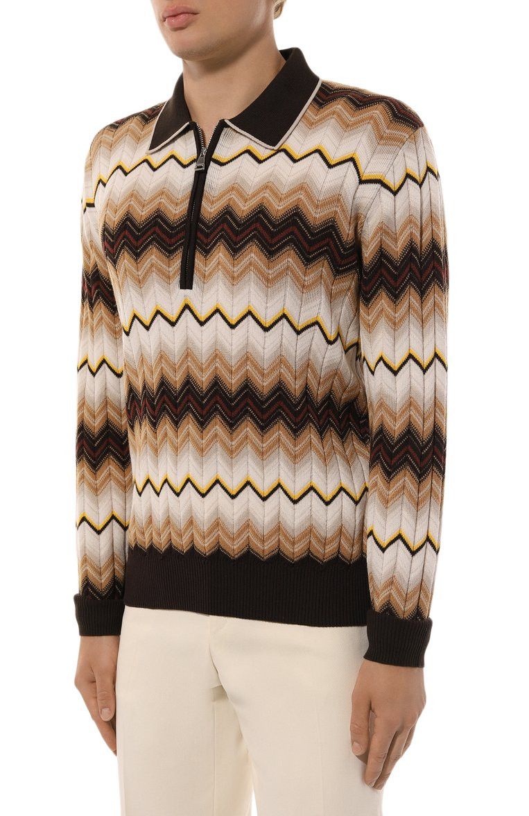 Missoni o1mle0925 Quarter Zip Long Sleeve Polo Knitwear Sweater Size US M / EU 48-50 / 2 - 4 Thumbnail