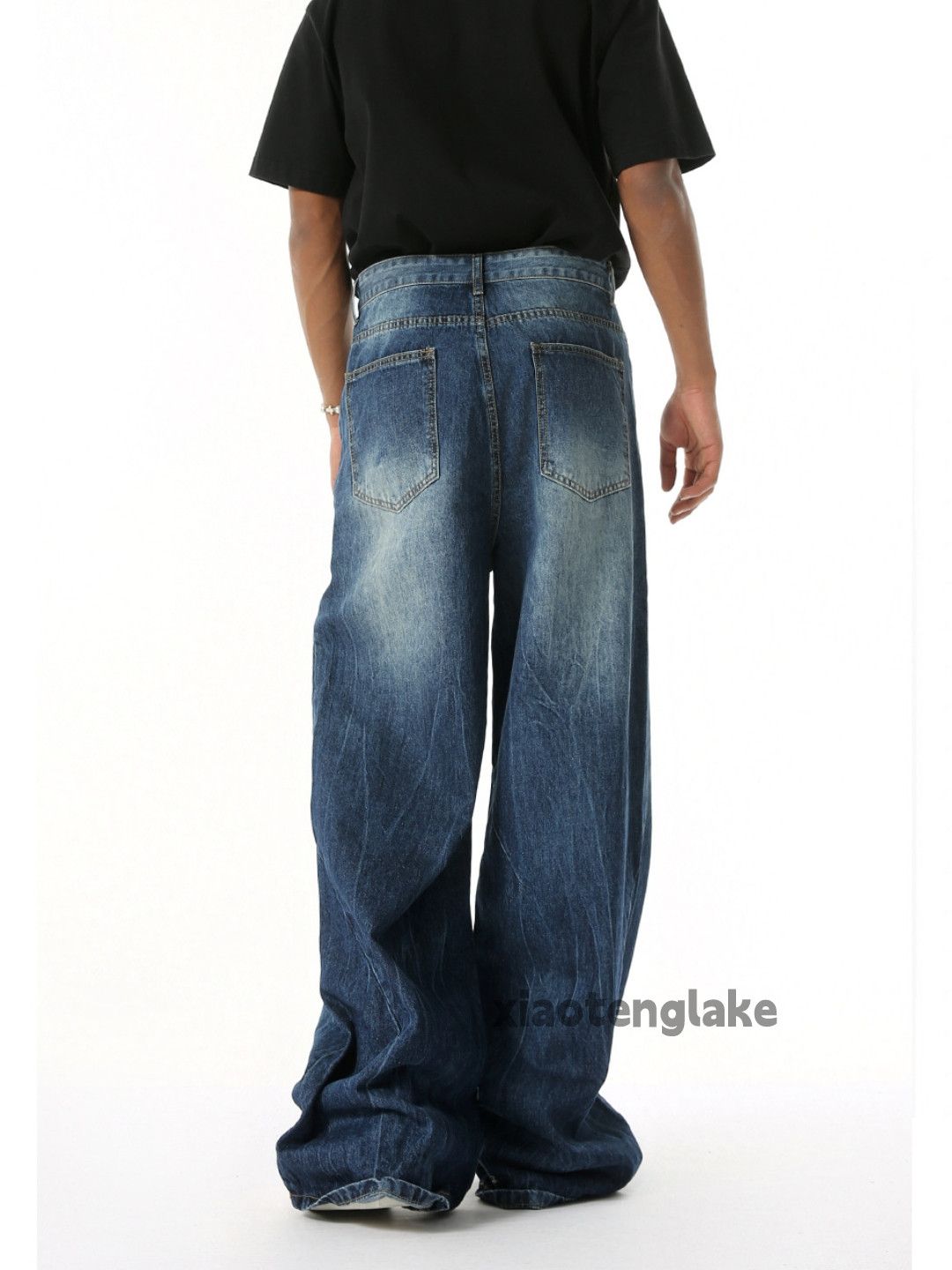 Jean × Vintage Unisex washed workwear baggy flared faded jeans Size US 32 / EU 48 - 2 Thumbnail
