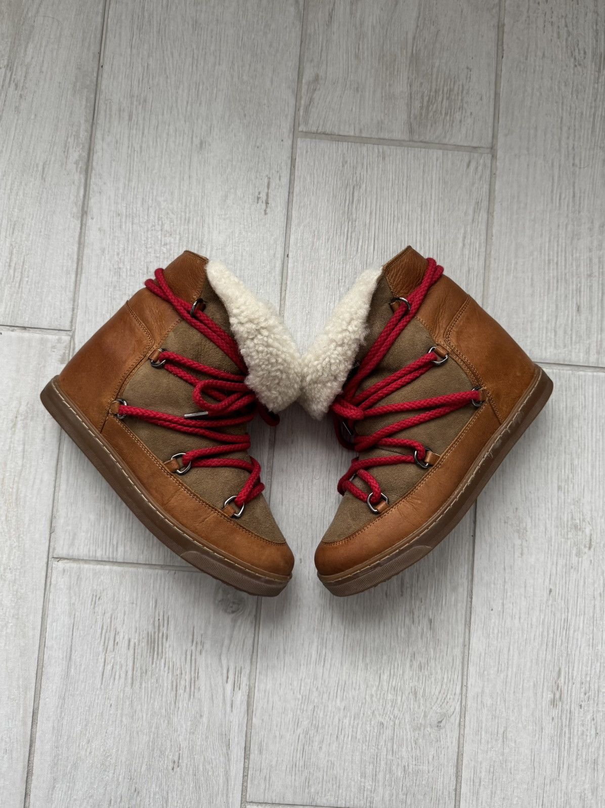 Isabel Marant Isabel Marant Nowles Wedge Snow Boots | Shearling & Leather Size US 9.5 / IT 39.5 - 6 Thumbnail