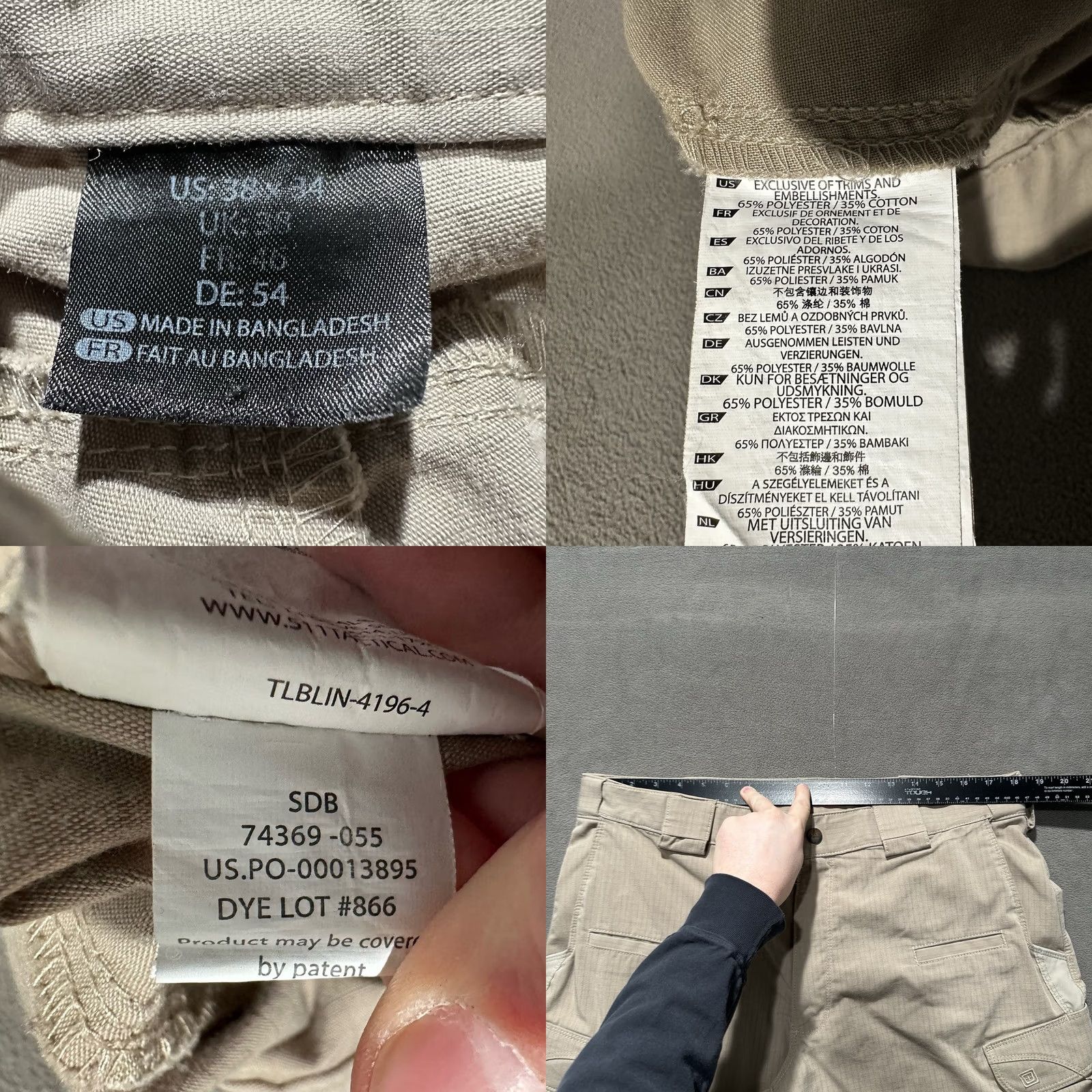 Vintage 5.11 Tactical Stryke Pants Mens 38x34 Beige Ripstop Cargo Workwear EUC Size US 38 / EU 54 - 8 Thumbnail