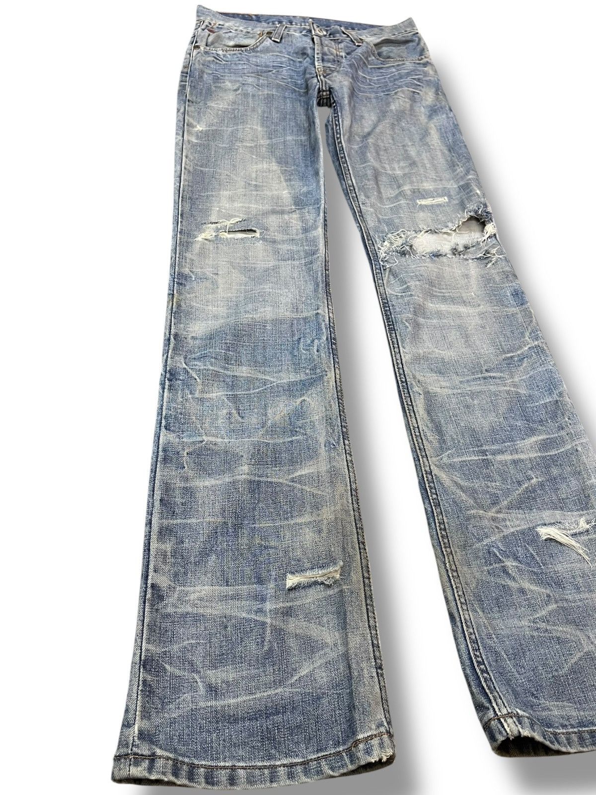 If Six Was Nine Vintage Casucci Ripped Faded Clawmark Distressed Denim Size US 29 - 3 Thumbnail