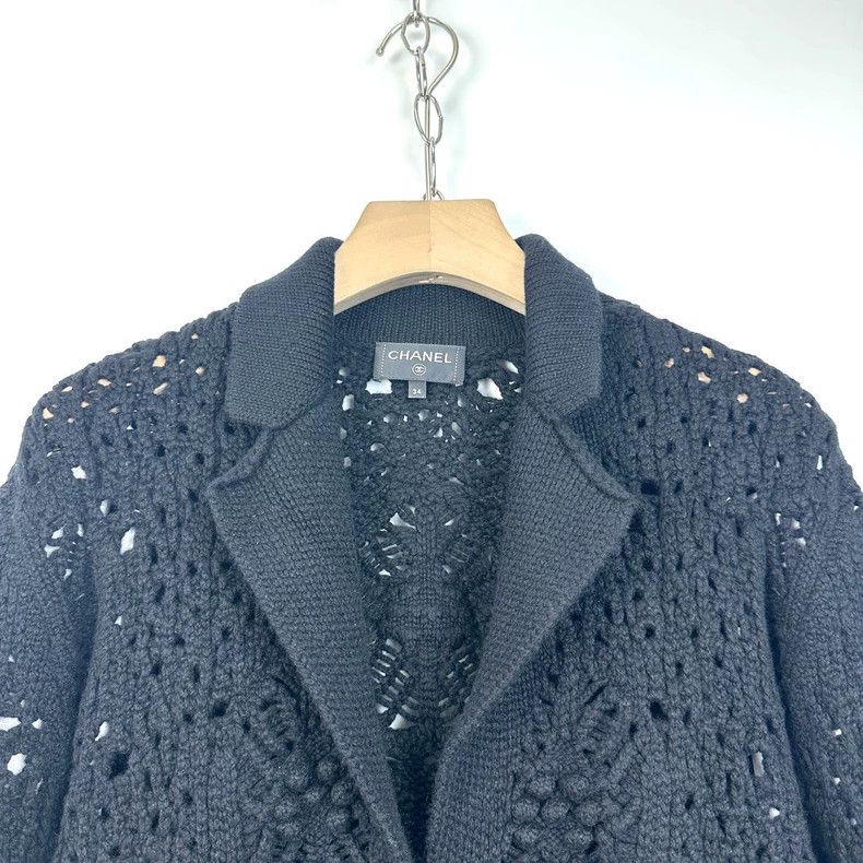 Chanel Chanel Black knitted hollow coat Size XXS / US 00 / IT 34 - 3 Thumbnail