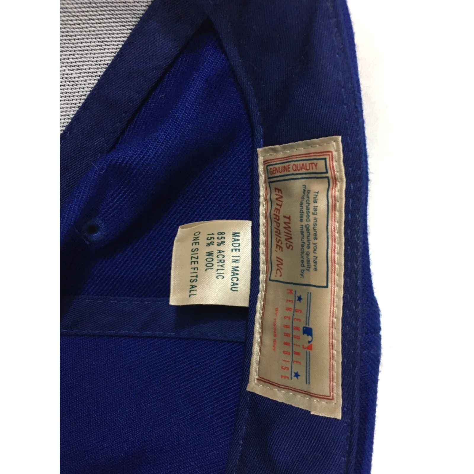 MLB VINTAGE Chicago Cubs MLB Blue Adjustable Hat Cap Twin Enterprises EUC Size ONE SIZE - 3 Thumbnail