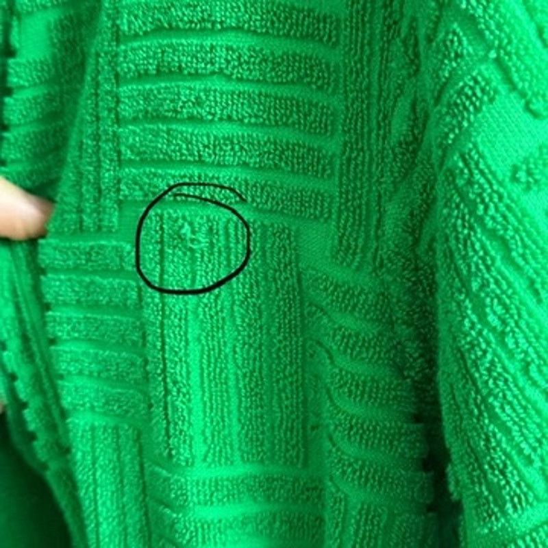 Bottega Veneta $750 Grass Green Intreccio Pattern Cotton Bathrobe Size ONE SIZE - 8 Thumbnail