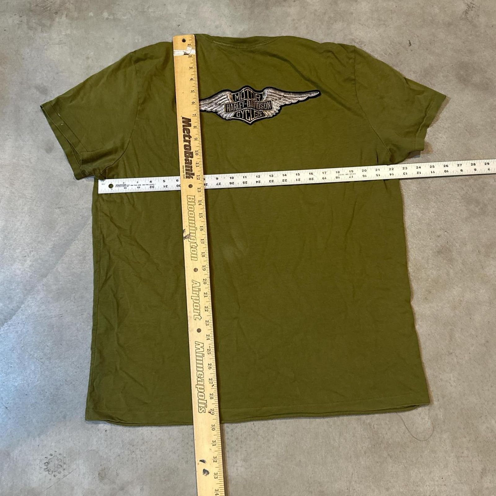 Harley Davidson Single-Stitch Olive Green Harley Davidson Biker Shirt Size US XL / EU 56 / 4 - 7 Thumbnail