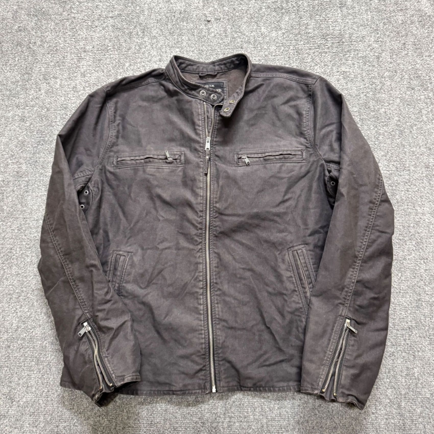 Lucky Brand Lucky Brand Bonneville Racer Jacket Navy Blue Moto Biker Men 2XL Quilted Cotton Jacket Size US XXL / EU 58 / 5 - 2 Thumbnail