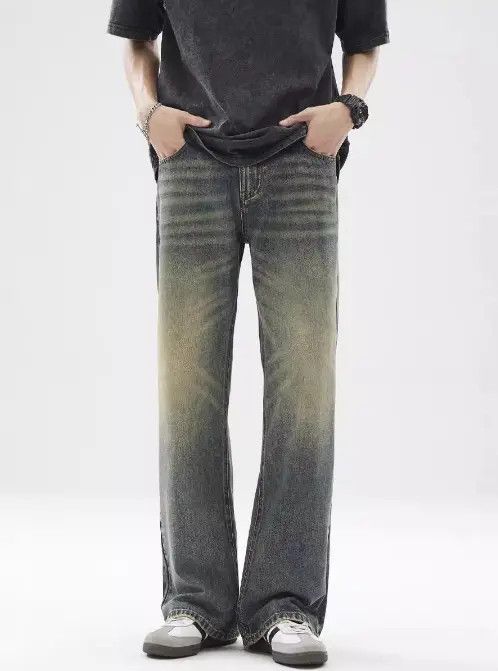 VIBE Retro loose oversize washed distressed wide-leg baggy jeans Size US 32 / EU 48 - 5 Thumbnail