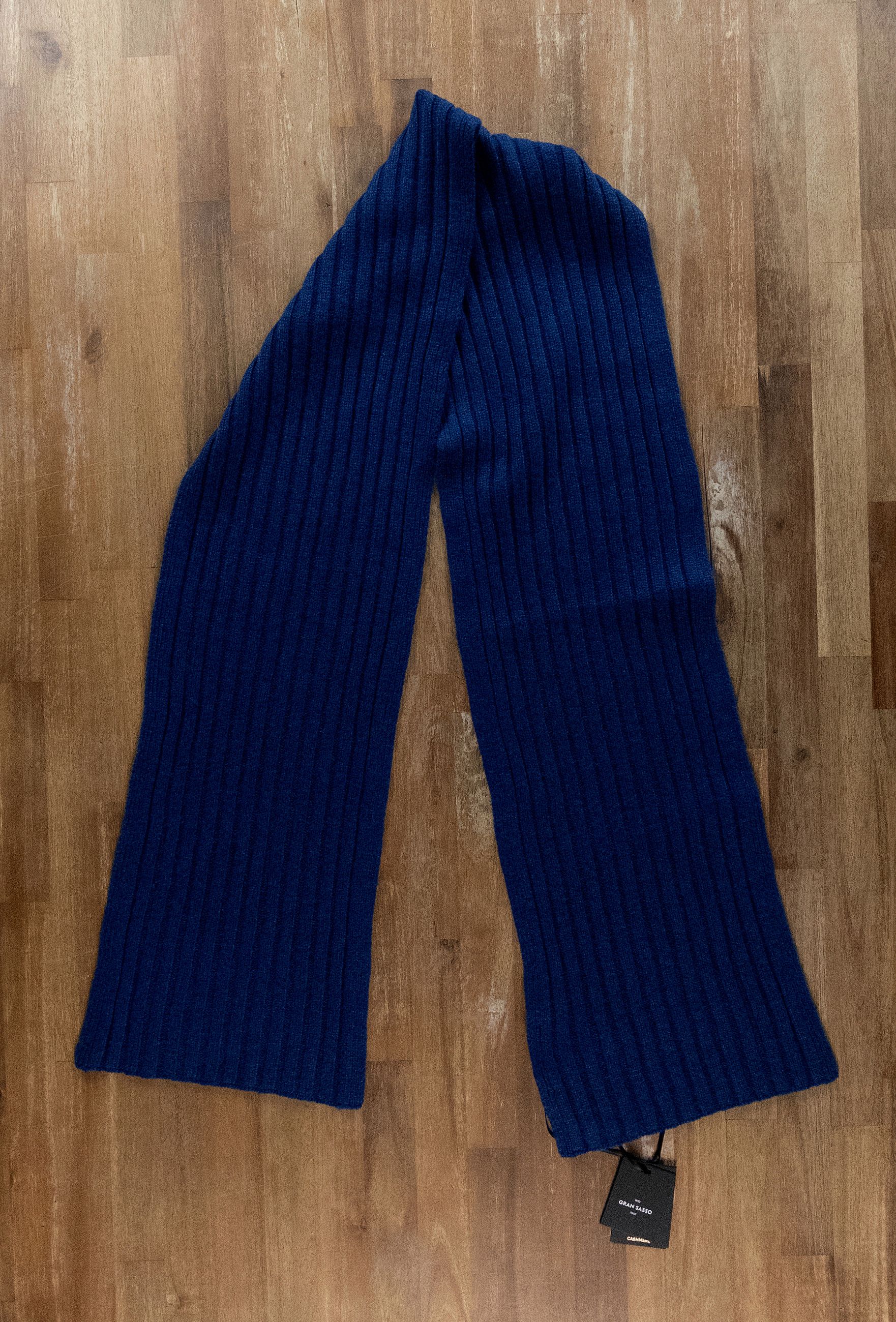 Gran Sasso GRAN SASSO blue ribbed cashmere scarf NWT Size ONE SIZE - 1 Thumbnail
