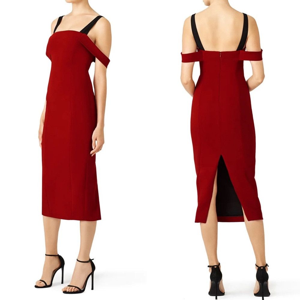 Cinq a Sept Cinq a Sept Rust Nova Midi Dress Back Slit Celebrity Favori Size S / US 4 / IT 40 - 1 Thumbnail