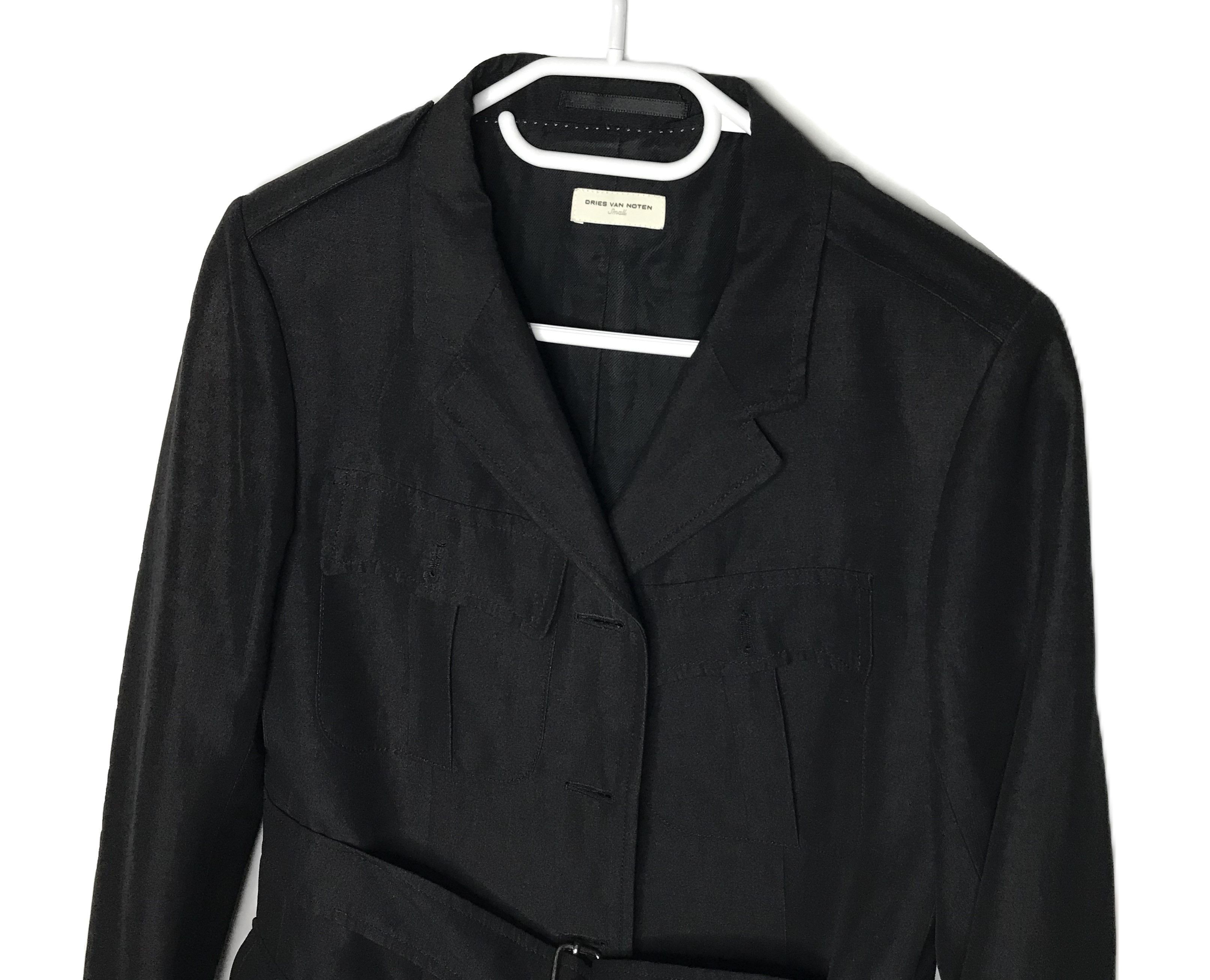 Dries Van Noten Dries Van Noten Women Single-Breasted Blazer Belt Black Size S / US 4 / IT 40 - 3 Thumbnail