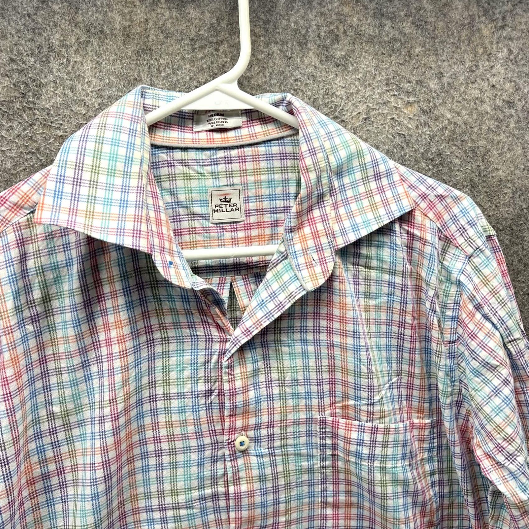 Peter Millar Peter Millar Shirt Mens Medium Multicolor Plaid Cotton Button Front Casual Size US M / EU 48-50 / 2 - 7 Thumbnail