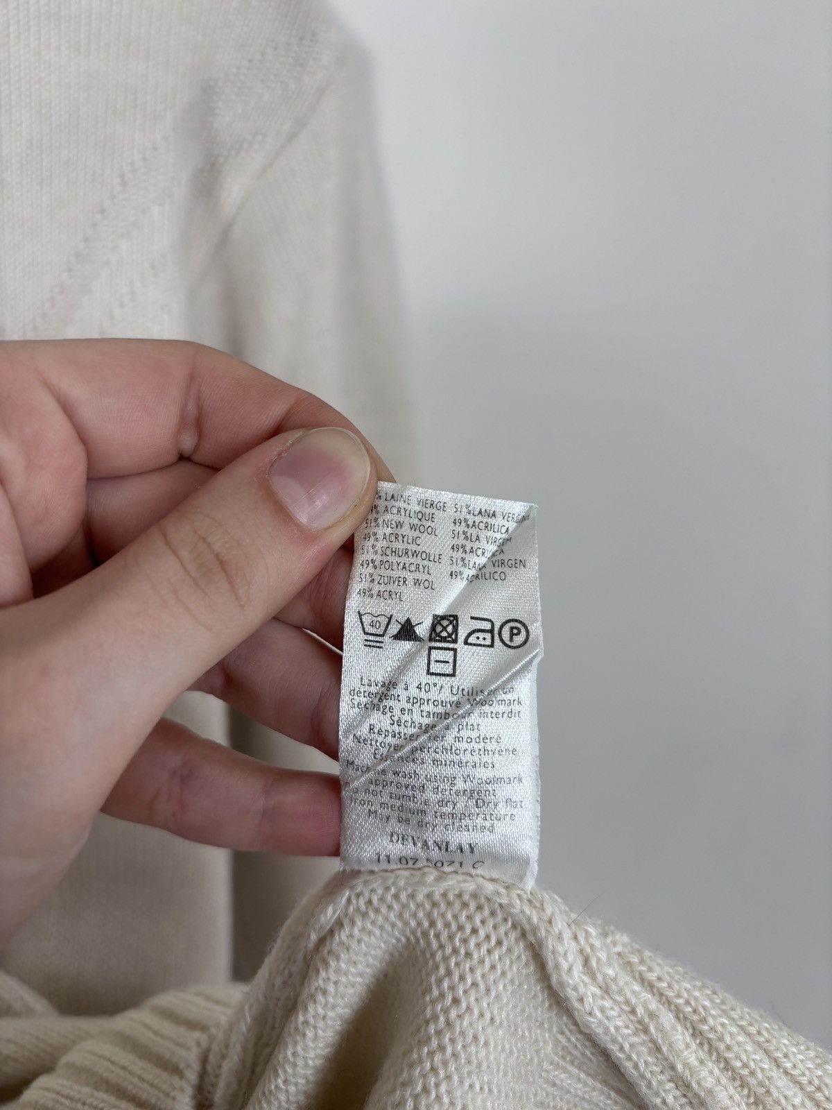 Lacoste Lacoste Vintage Men’s Ivory Argyle Knit Wool Blend Sweater Size US M / EU 48-50 / 2 - 11 Thumbnail