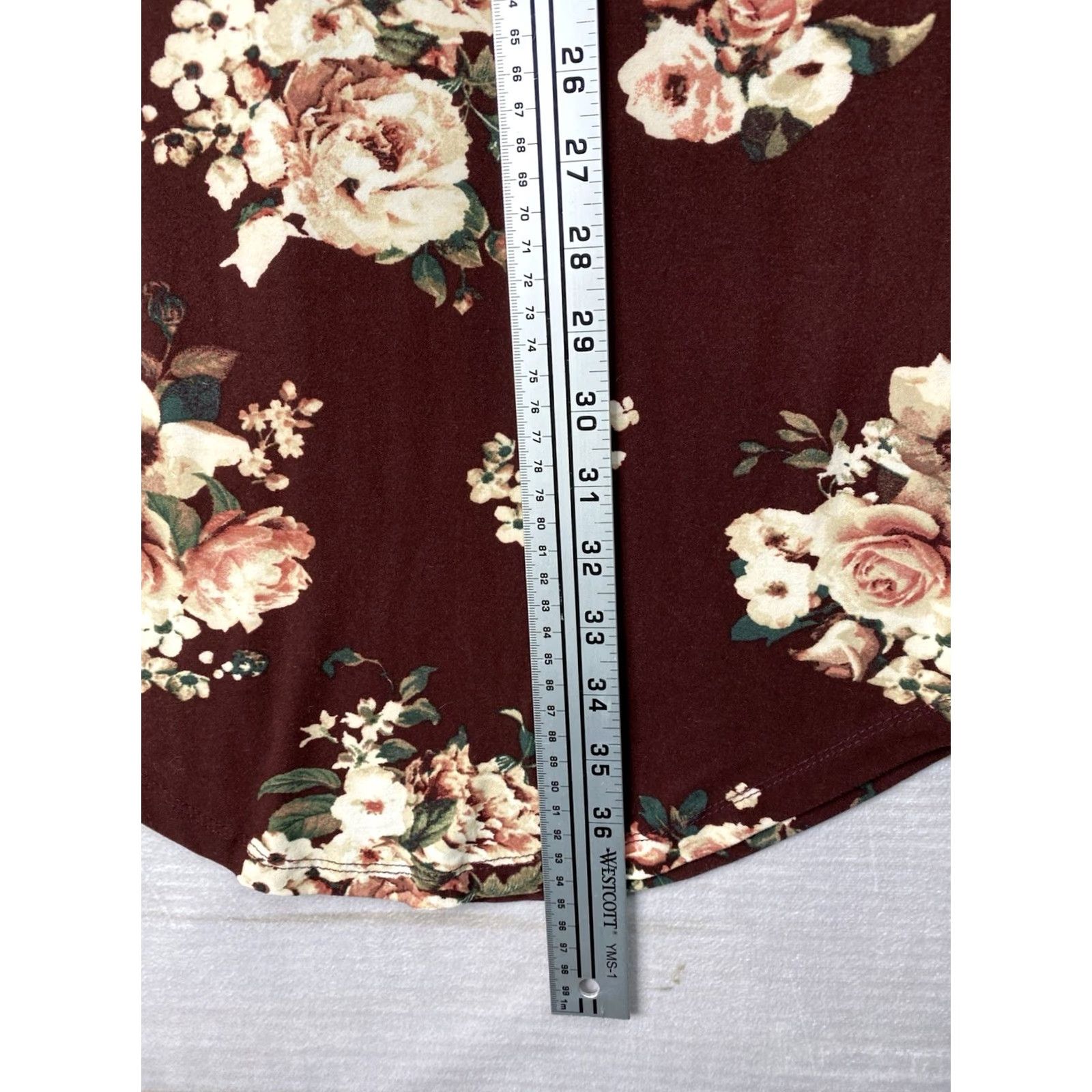 Vintage Rue 21 Shift Tank Dress L Burgundy Floral Sleeveless Knit Midi Straps Boho Casual Travel Womens Summer 90s Theme Rose Vintage: No Size L / US 10 / IT 46 - 7 Thumbnail