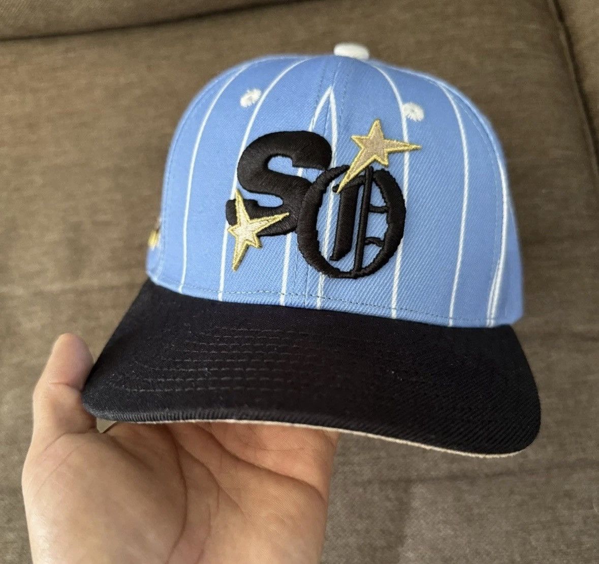 Other SWAYVE ORIGINAL - SnapBack hat BLUE & WHITE PINSTRIPE HAT Size ONE SIZE - 4 Thumbnail