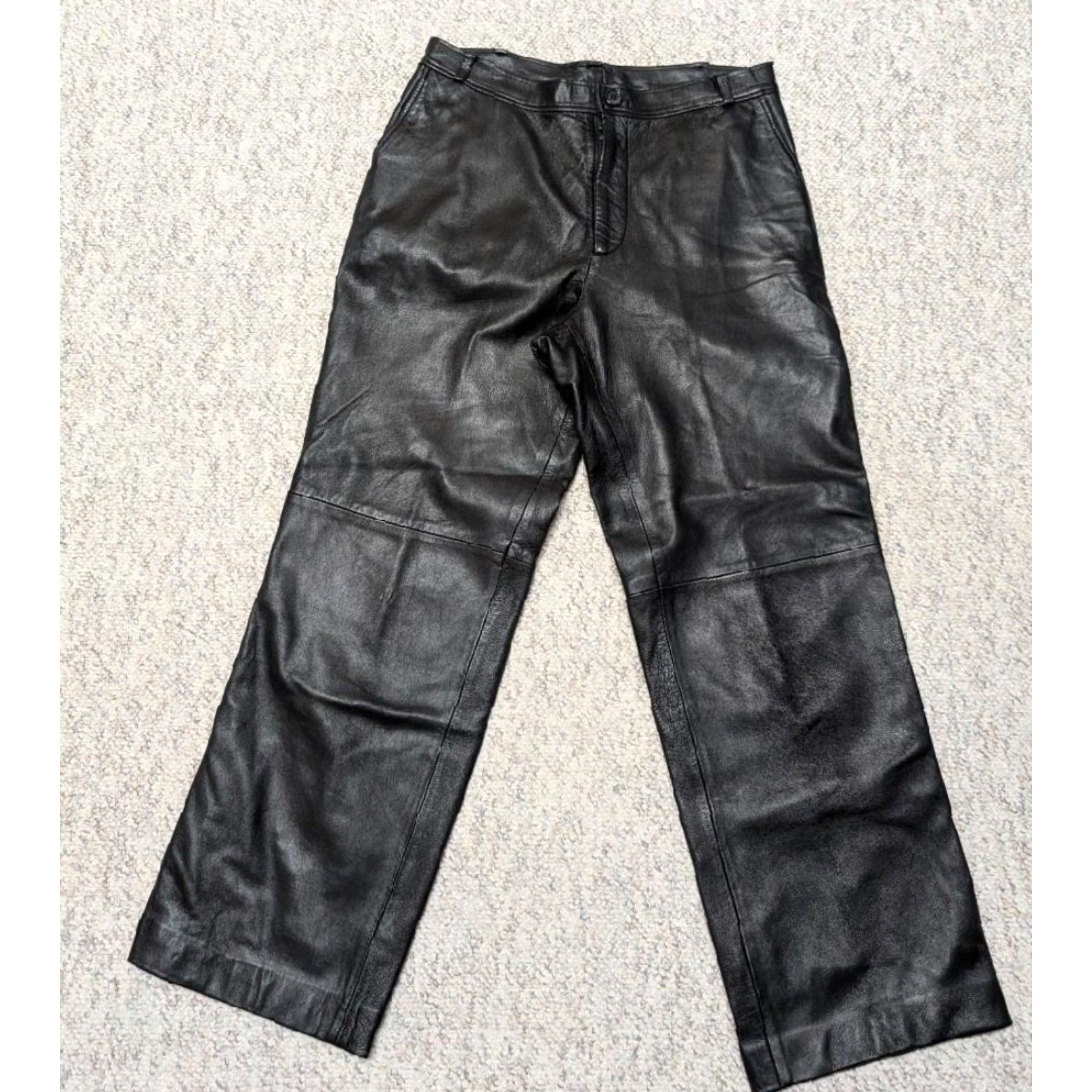 Vintage VINTAGE WILSONS Leather 32x30 Jeans Pants Black Motorcycle Pattern Loose Relaxed Straight Men’s 1990s SKATE Size US 32 / EU 48 - 2 Thumbnail