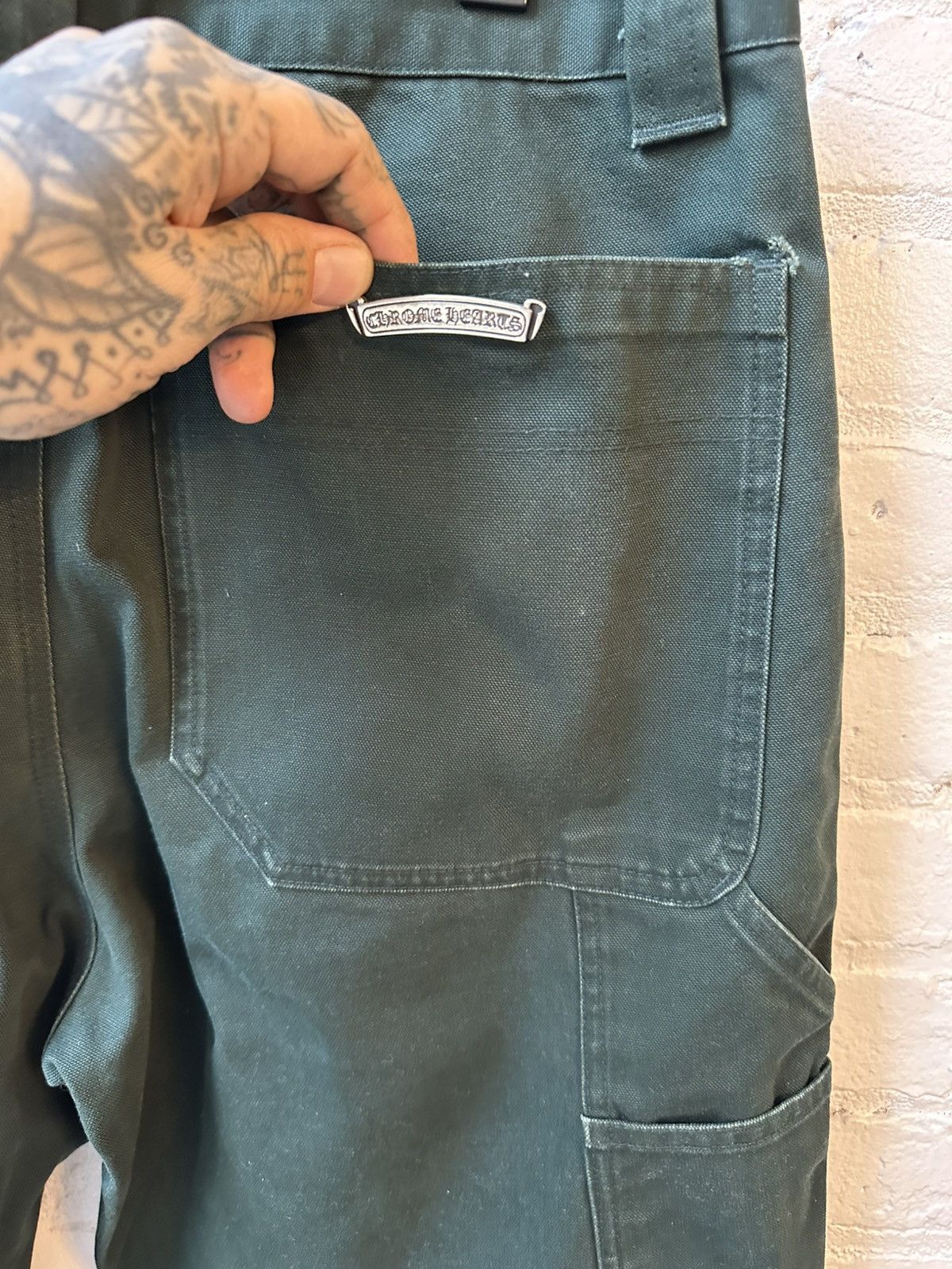 Chrome Hearts Chrome Hearts JAPAN LIMITED GREEN double knee carpenter jean Size US 34 / EU 50 - 7 Thumbnail