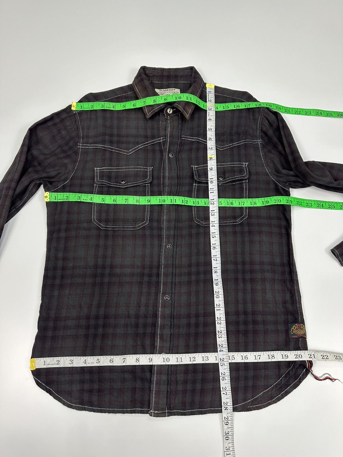 Le Grande Bleu (L.G.B.) 70s Flagstaff Union Made Vintage Flannel Shirt A649 Size US L / EU 52-54 / 3 - 9 Thumbnail