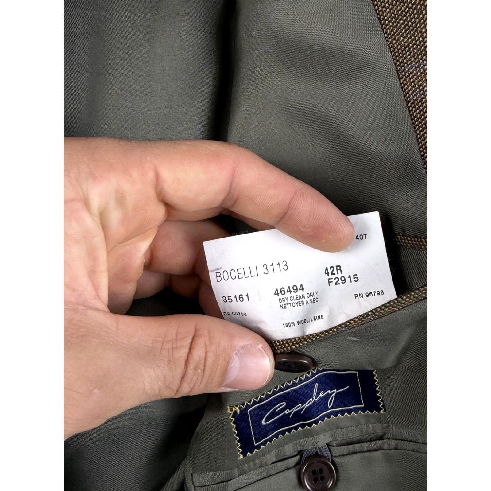 Ermenegildo Zegna Ermenegildo Zegna Blazer Wool Plaid Single-Breasted 3-Button Brown 42 Mens Regular Notch Lapel Jacket Coat Fashion Coat Blazer Size 42R - 7 Thumbnail