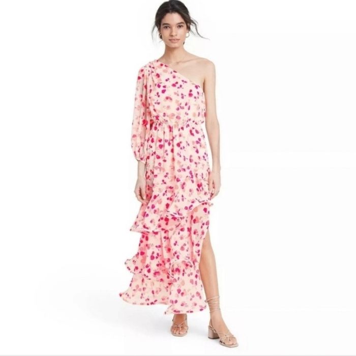 Alexis ALEXIS Target Pink Ruffle One Shoulder Dress Grailed